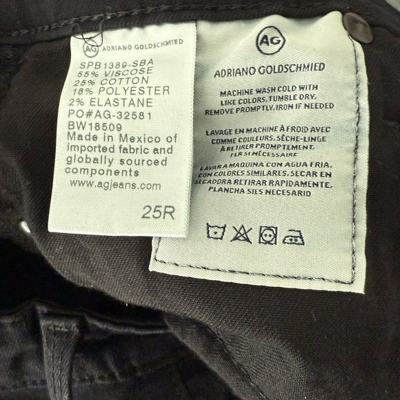 AG Adriano Goldschmied Dark Black Jeans Cropped Jeans Size 25R - Picture 5 of 10